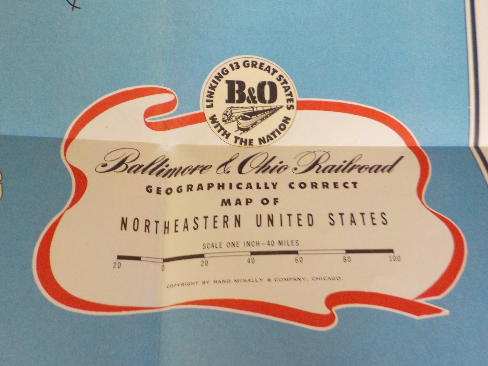 Map Baltimore & Ohio Railroad System 1951 August