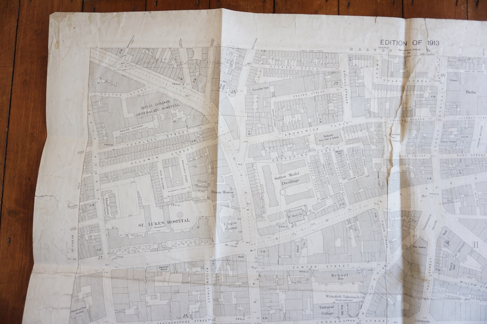 1913 Shoreditch North London Railway Map