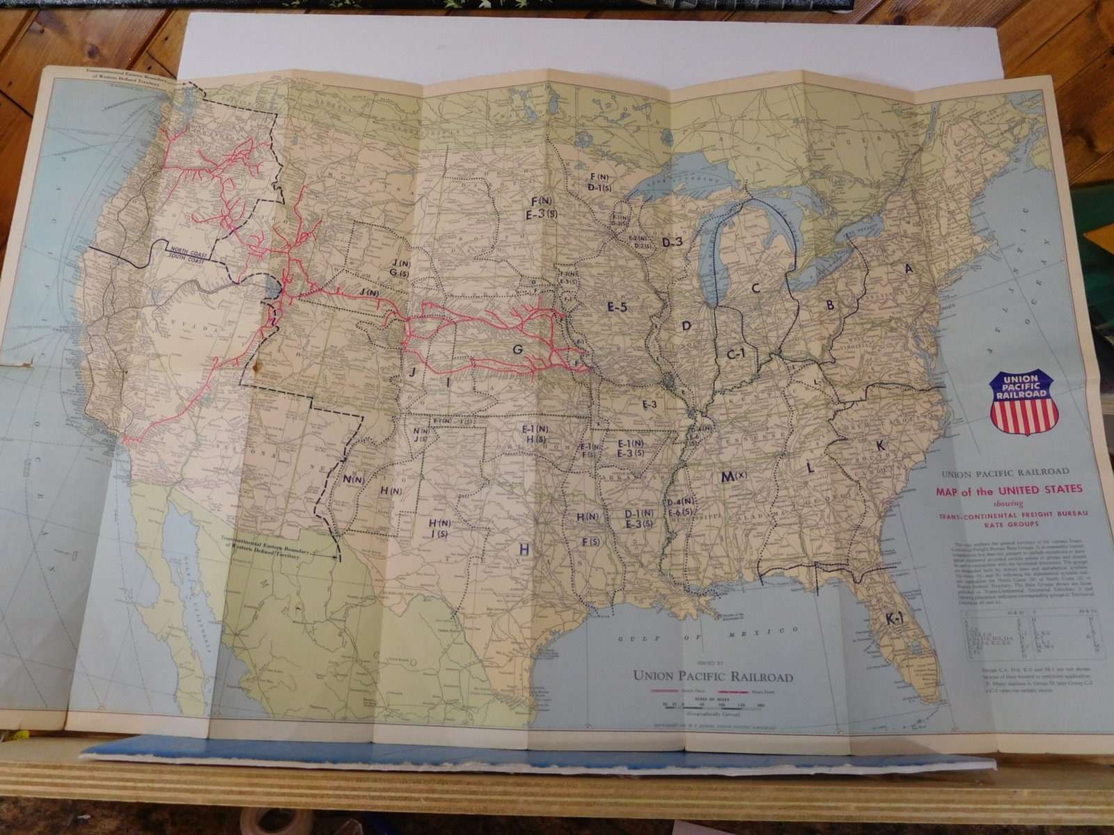 Map Union Pacific Railroad 1952 May Map of the United States 19 x 32