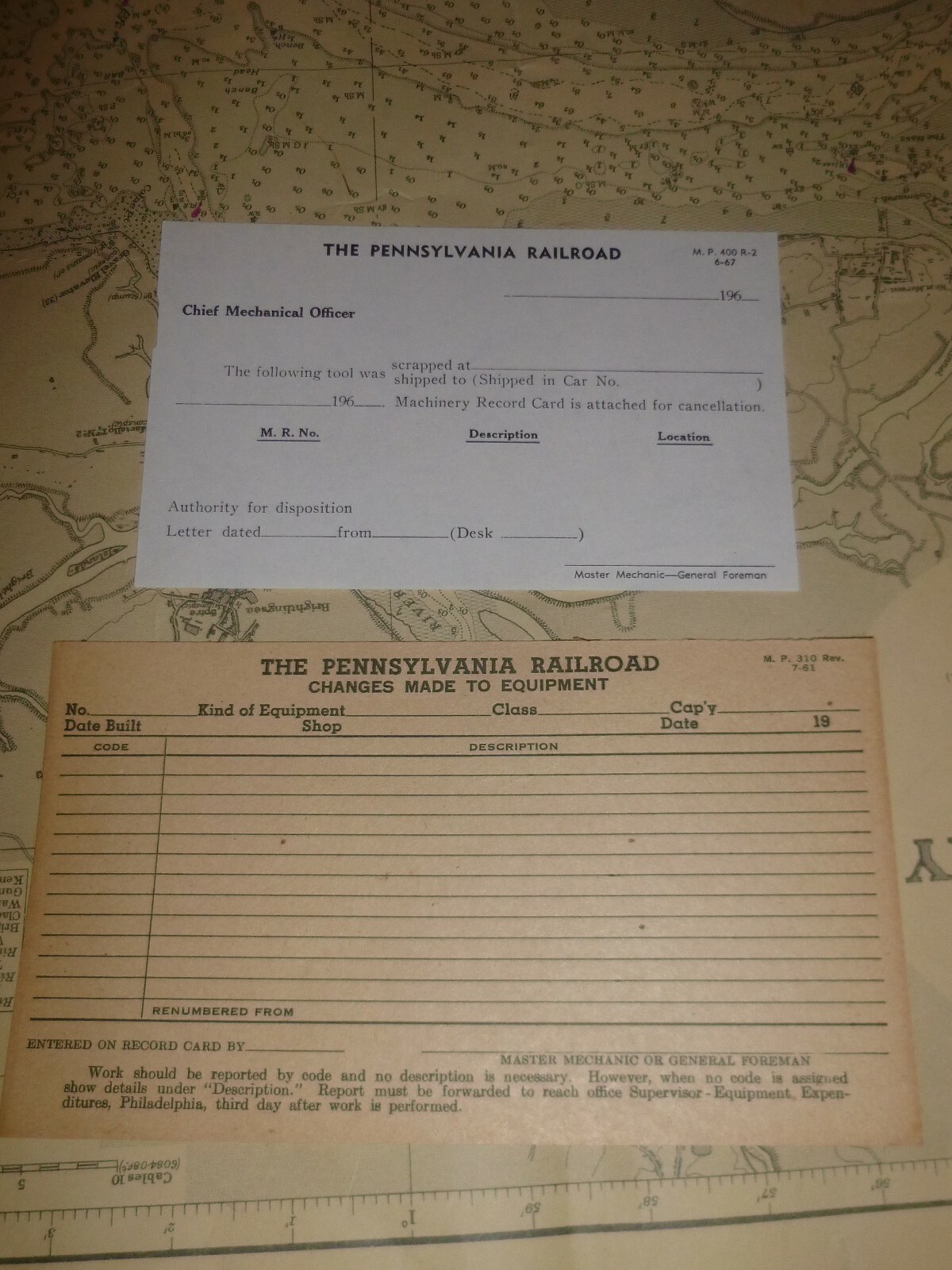 3 x Original Unused THE PENNSYLVANIA RAILROAD Changes to Equipment Docs c.1960’s