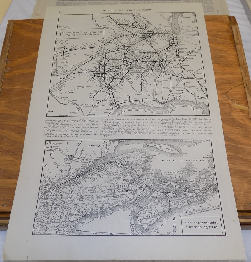 1912 Collier’s Railroad Route Map////CM & SP, CRIP, and INTERCOLNIAL RAILROADS