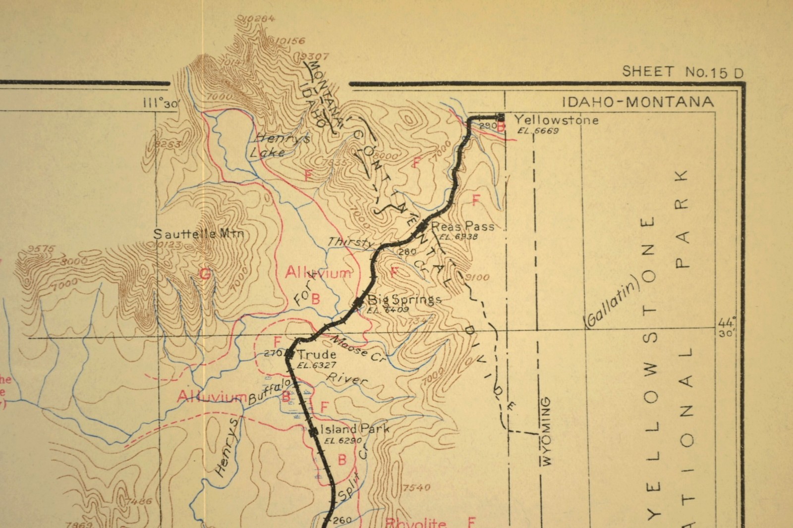 1915 Union Pacific Railroad Map Rexburg Idaho Sugar City ID Fremont County