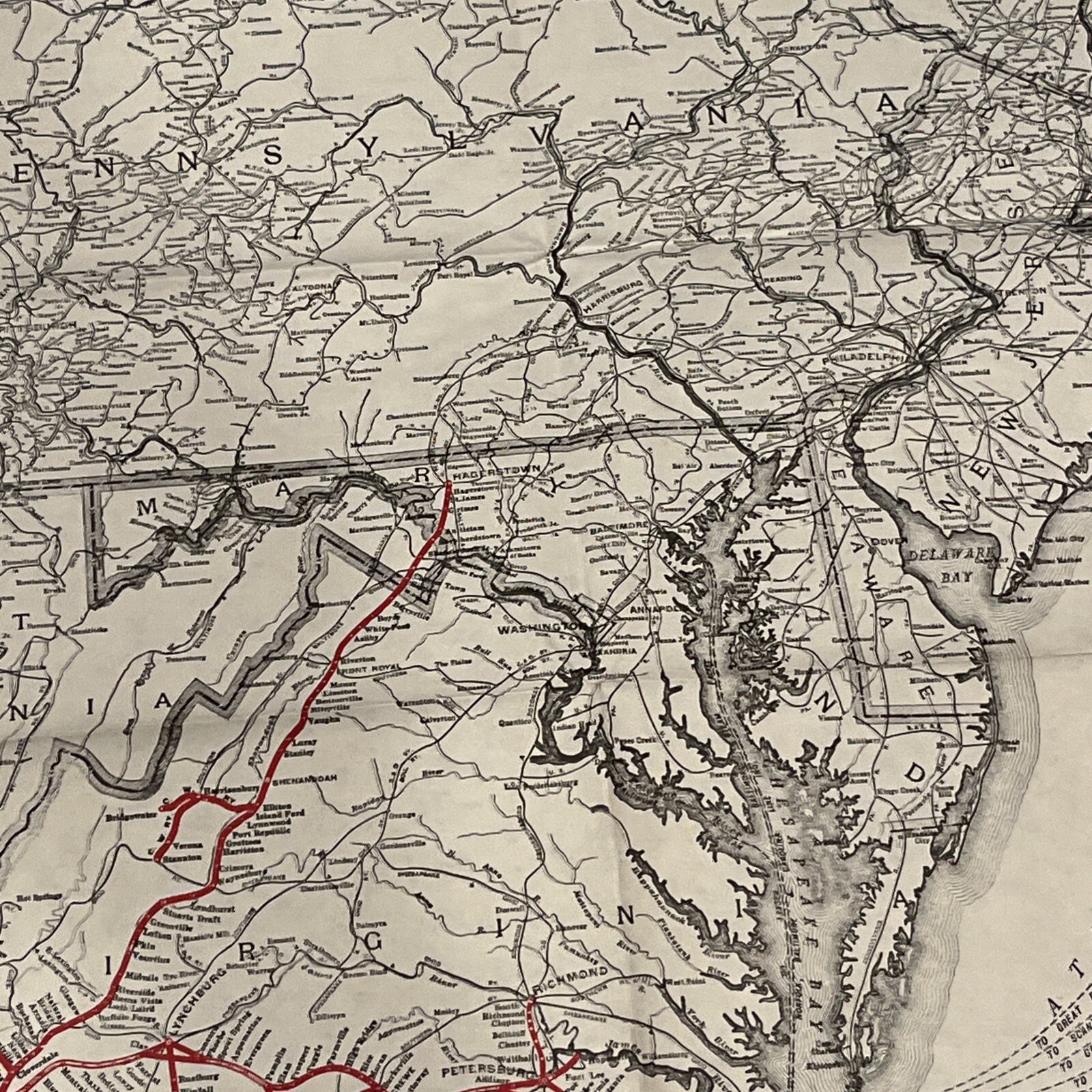 Norfolk & Western Railway & Connections Map. June, 1958, 22” X 32” Virginia