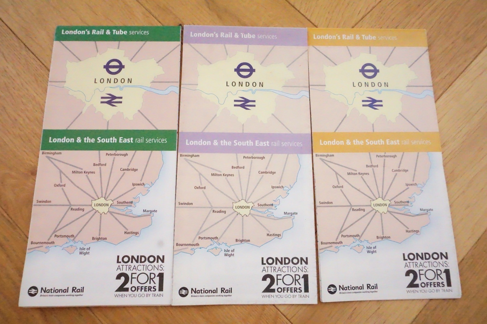 2016 2017 2018 London Connections Railway & Underground Tube Map x3