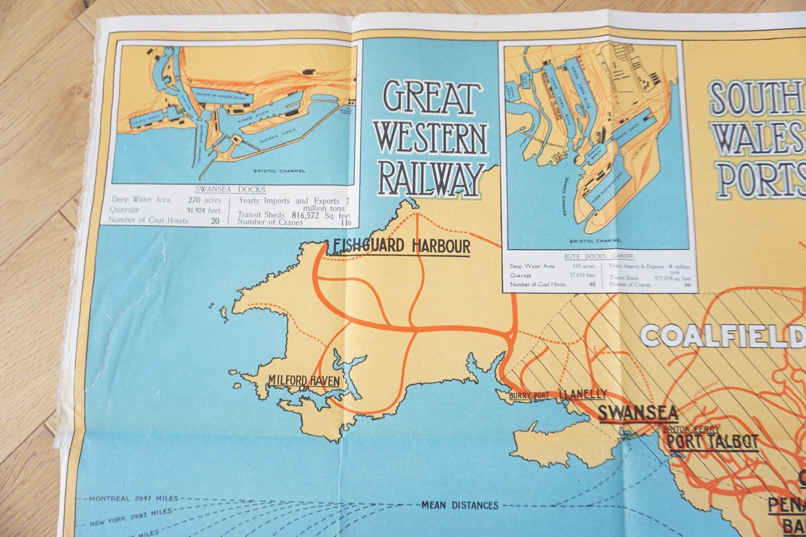 1932 GWR The South Wales Seaboard Harbour & Docks Railway Map