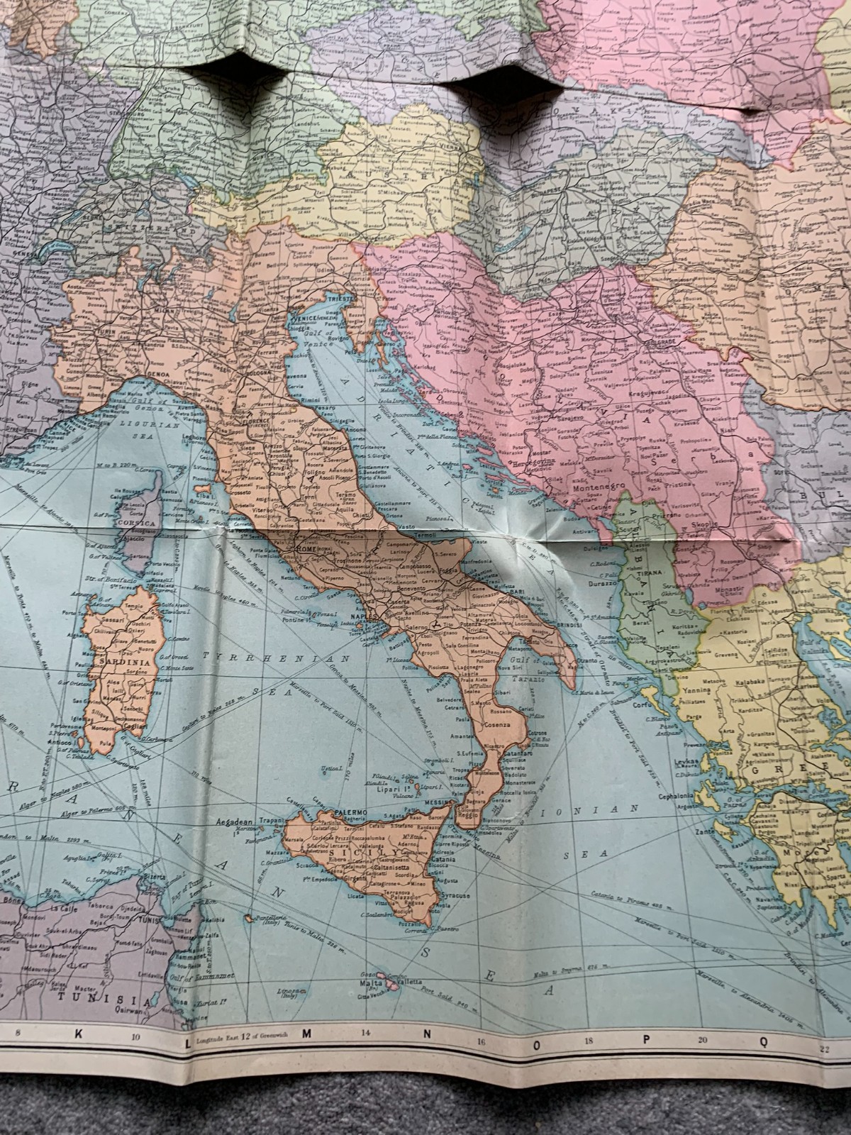 LMS Map Of Europe showing LMS routes to the continent