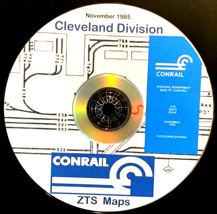 Conrail 1985 Cleveland Zone-Track-Spot “ZTS” Maps PDF Pages on DVD