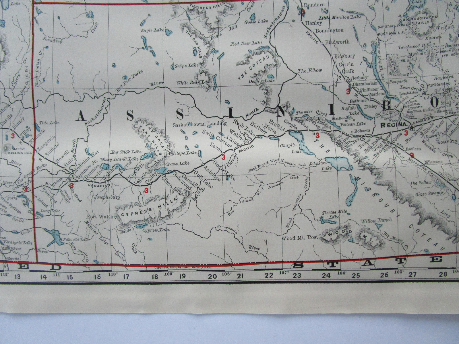 Lg 1901 CANADA NORTHWEST TERRITORIES RAILROAD Map McN Business ST MARYS RIVER RR