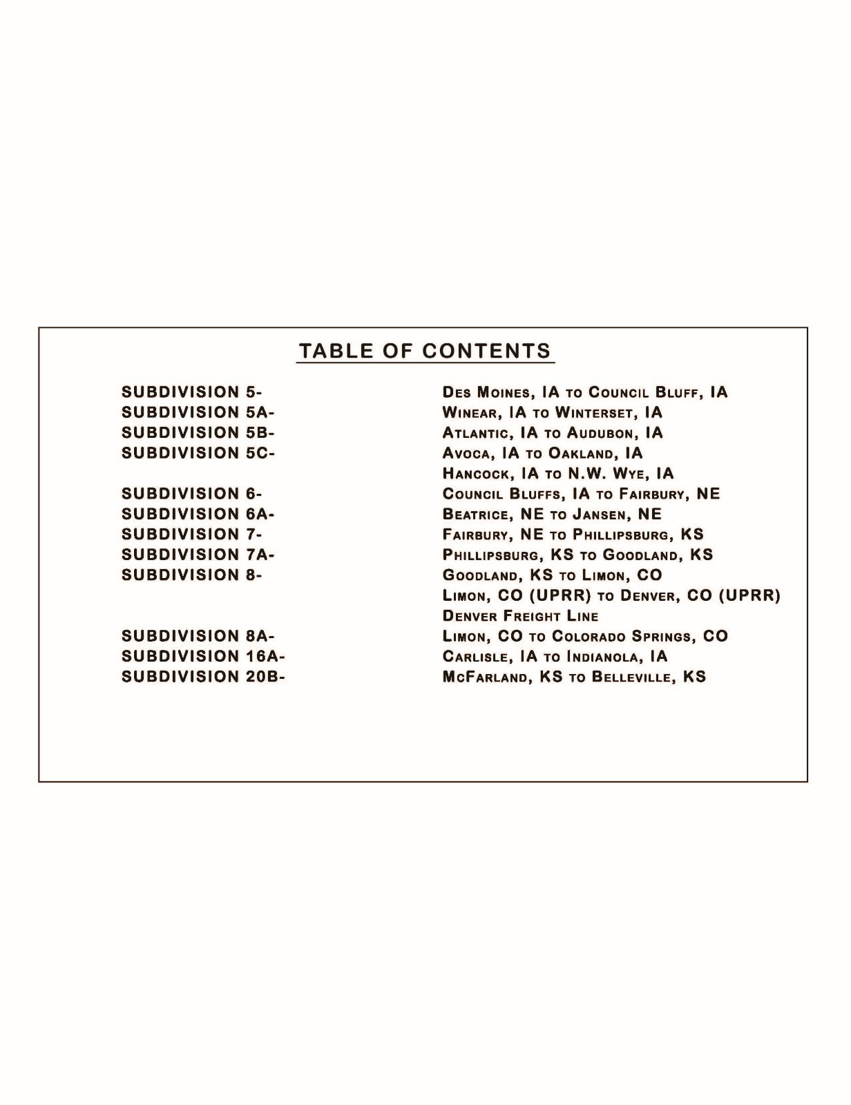 Rock Island 1973 Des Moines Division Track Chart Pages on DVD