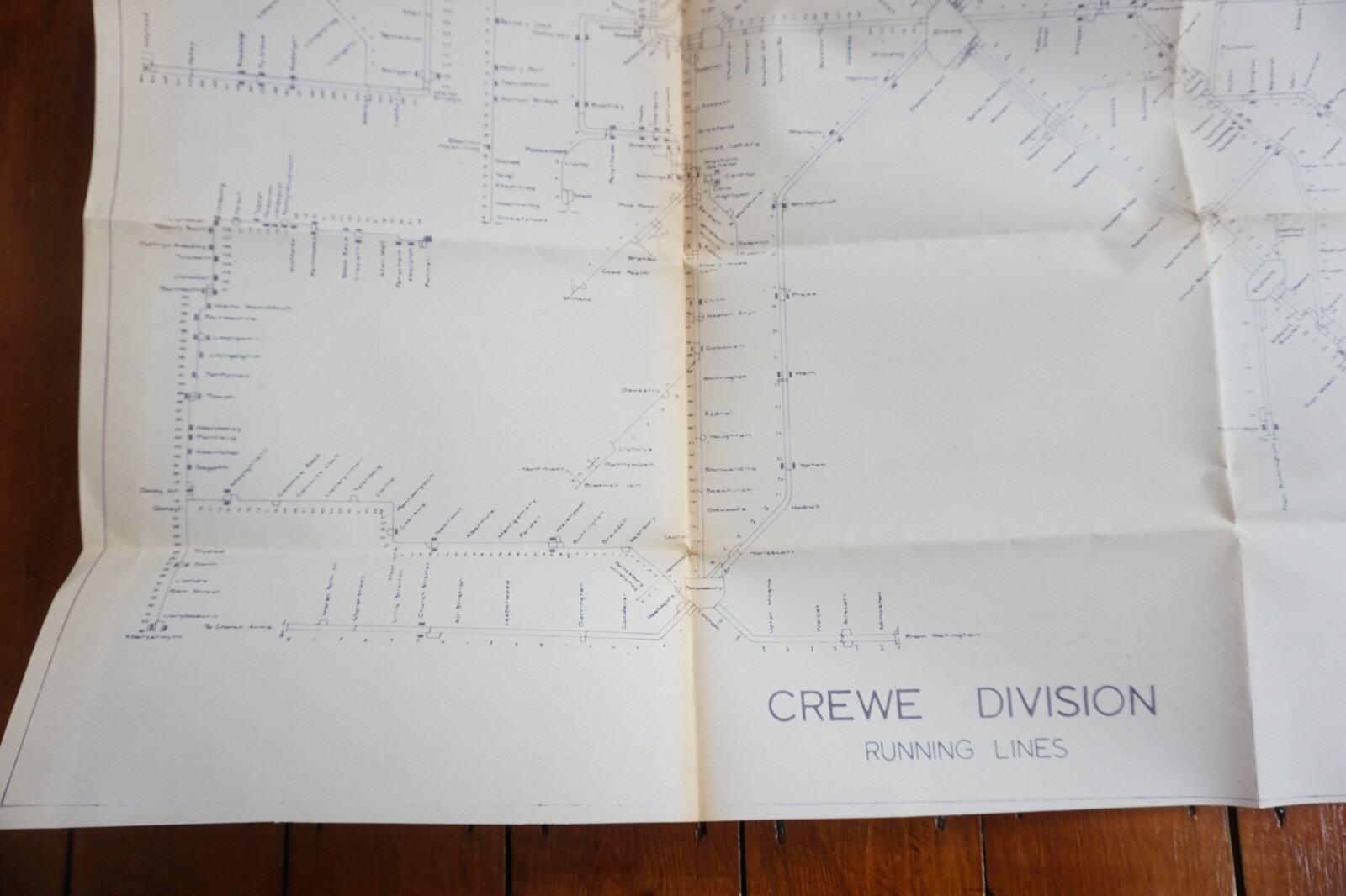 1970s Crewe Division Track Route Plan Railway Map