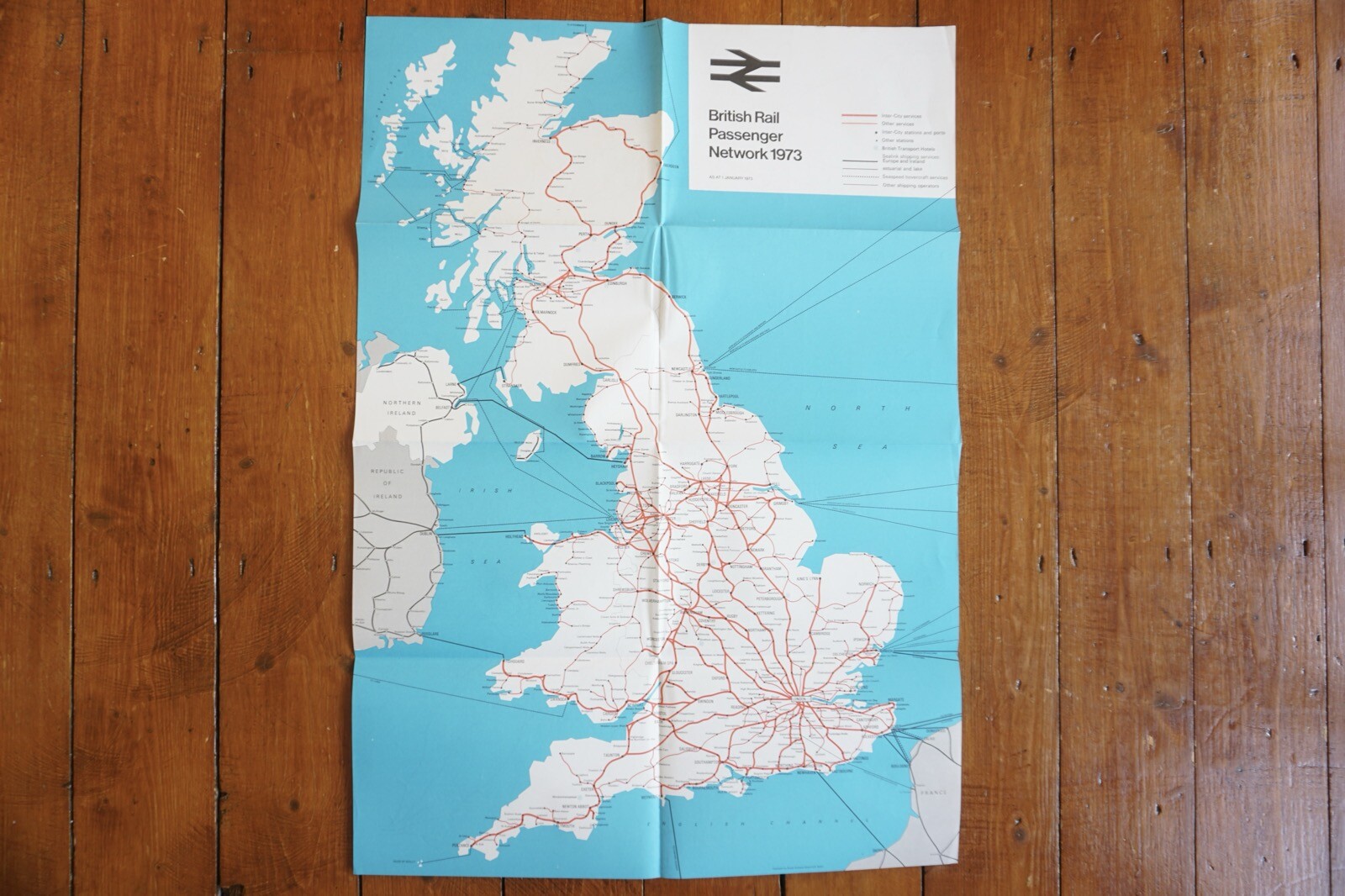 Jan 1973 British Rail Passenger Network Railway Map London Midland VGC