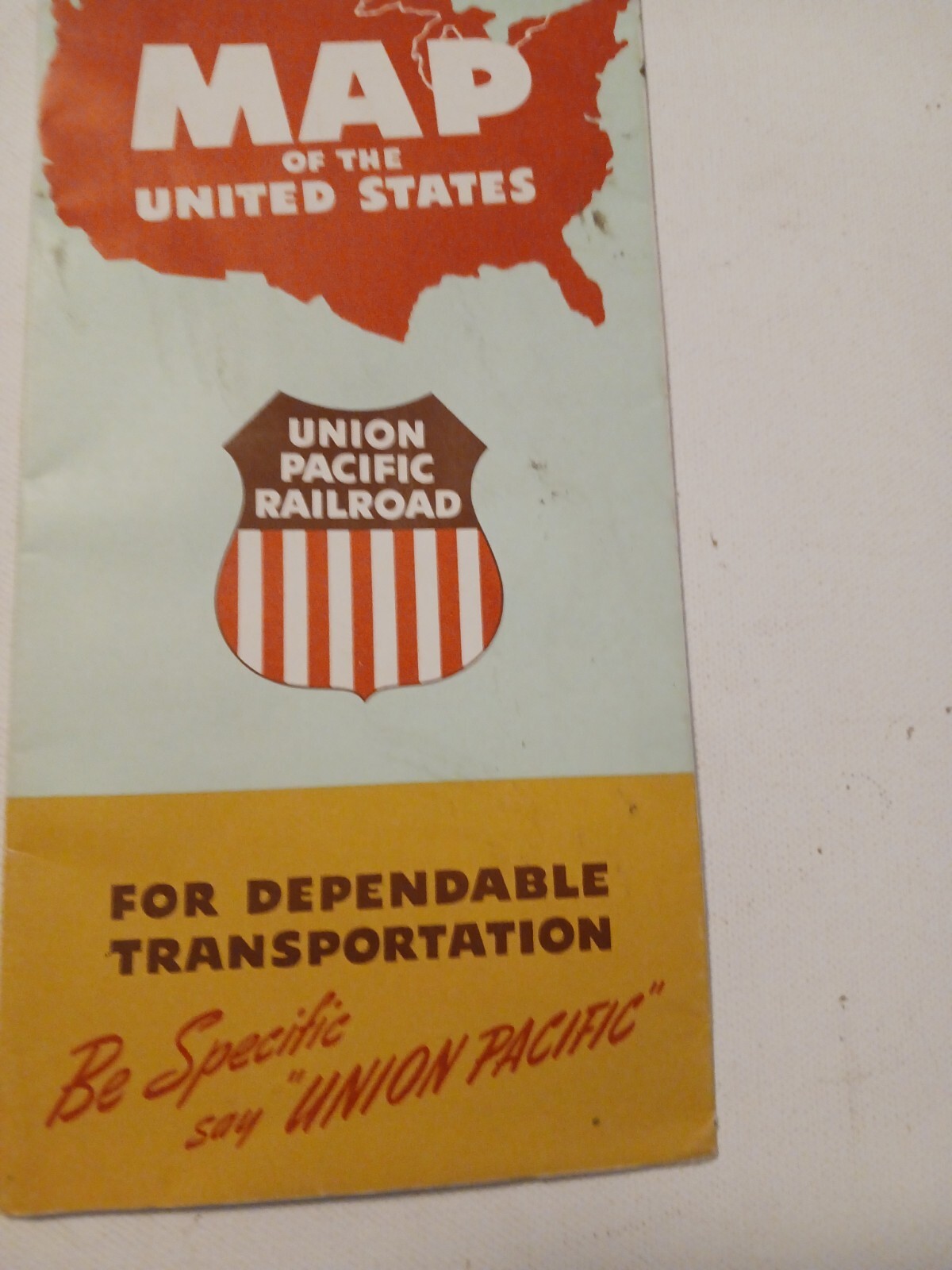 Union Pacific Railroad Map Of The United States 1959