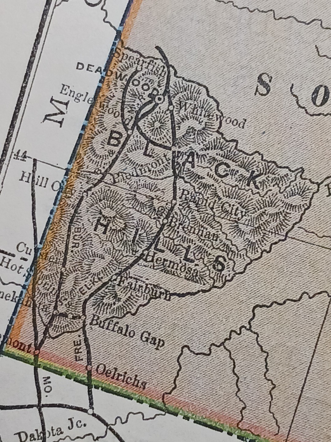 1897 Train Route Map Minnesota North South Dakota all Railroad Lines 9×11″ ND SD