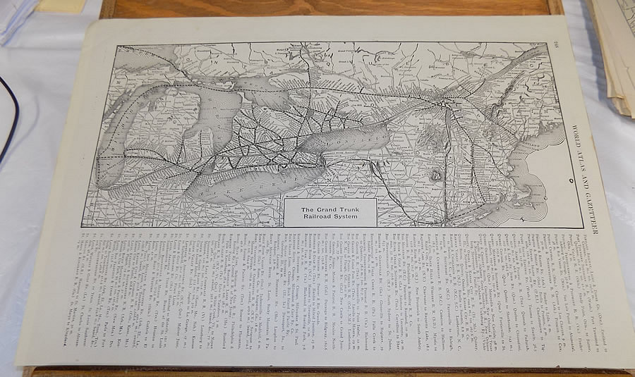 1912 Collier’s Railroad Route Map////ERIE and GRAND TRUNK RAILROADS