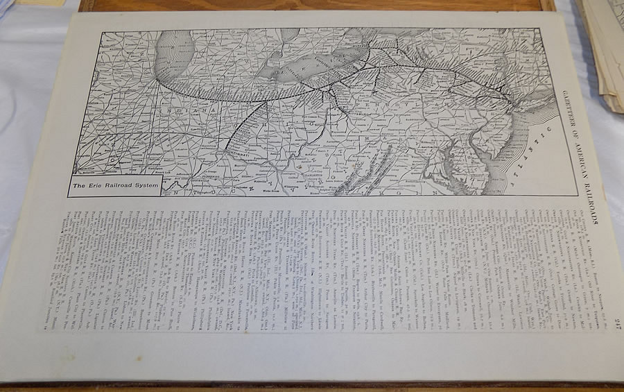 1912 Collier’s Railroad Route Map////ERIE and GRAND TRUNK RAILROADS