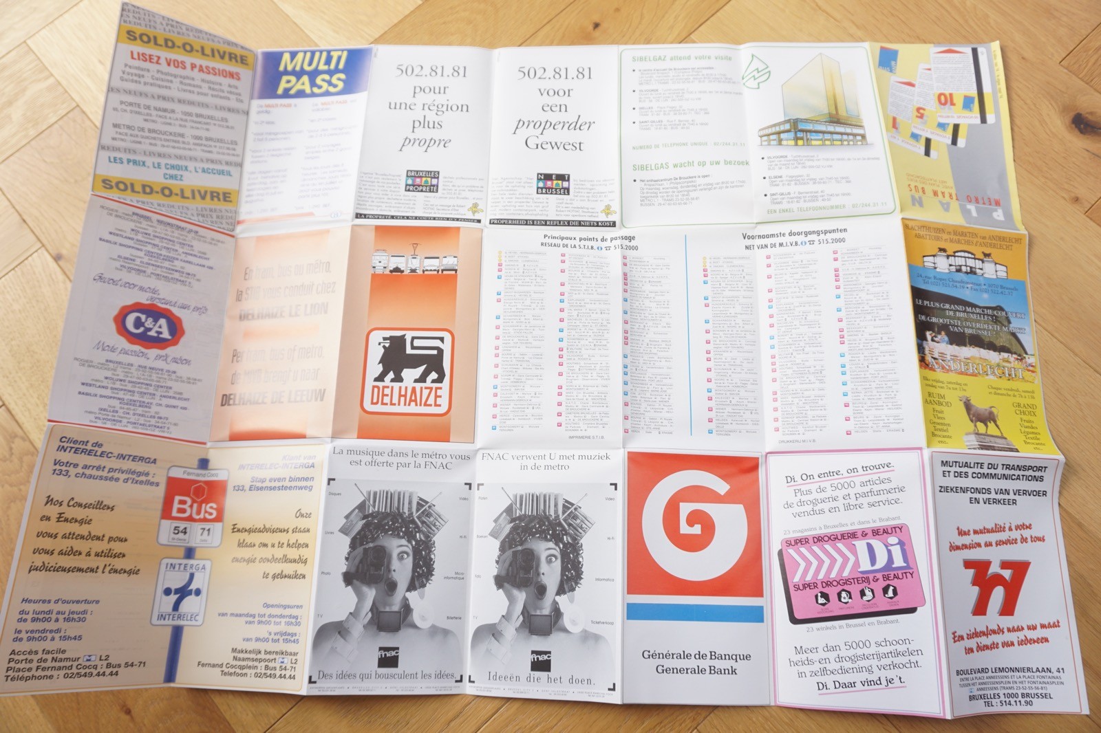 1990s Belgium Brussels Tram Tramways Railway Bus Map x4