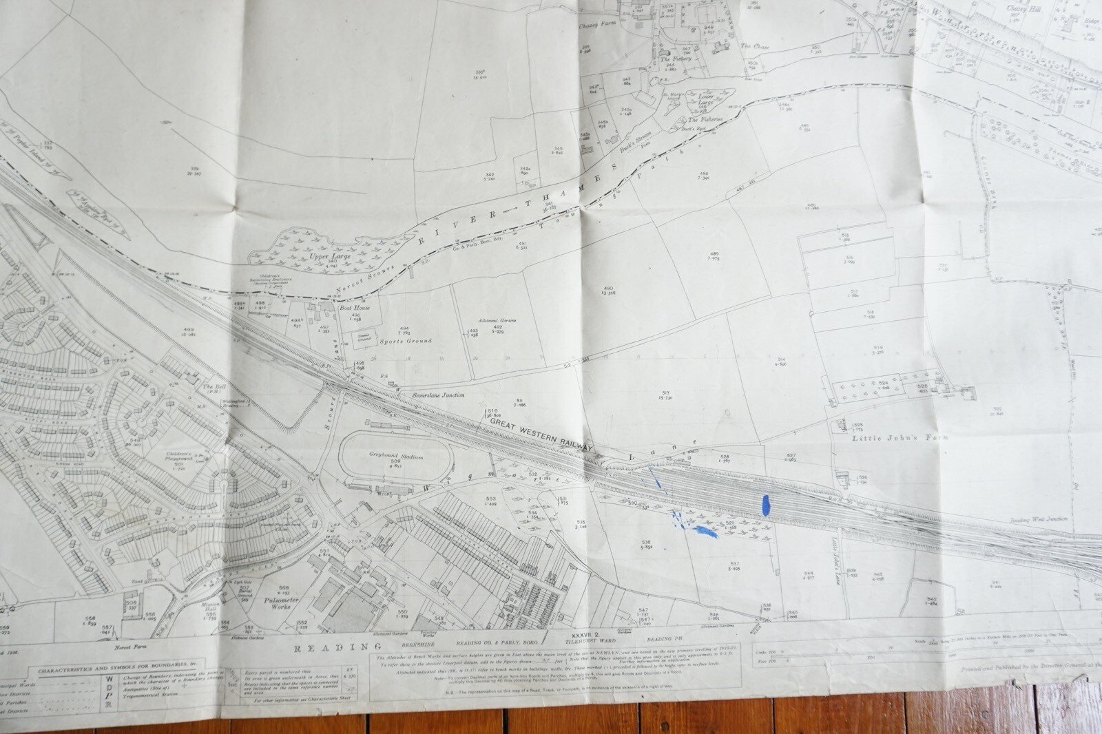 1936 Gravel Hill Beecham Hill Reading GWR Great Western Railway OS Railway Map