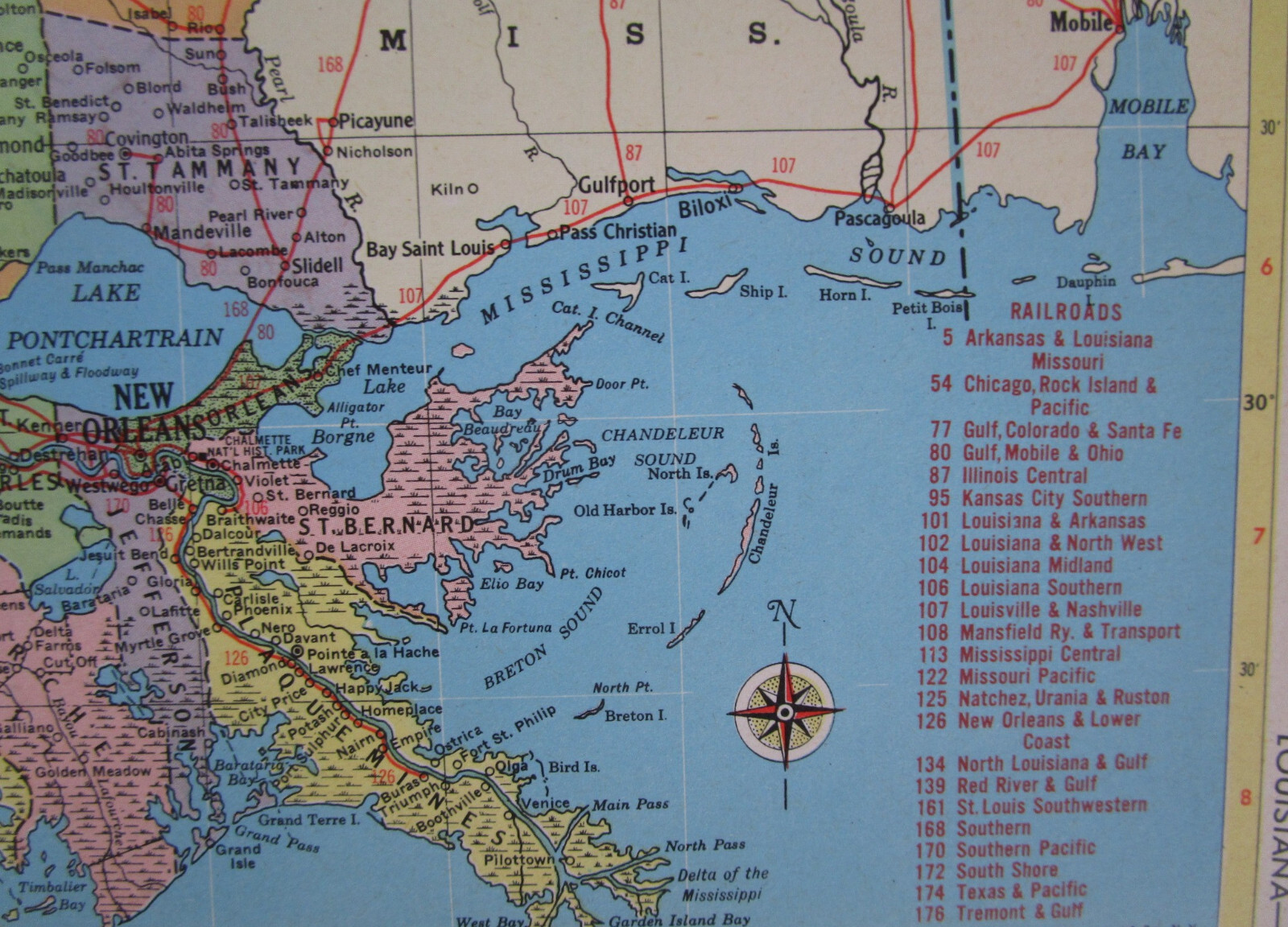 LA ME 1956 LOUISIANA RAILROAD Map. NATCHEZ URANIA & RUSTON RR ~or~ MAINE