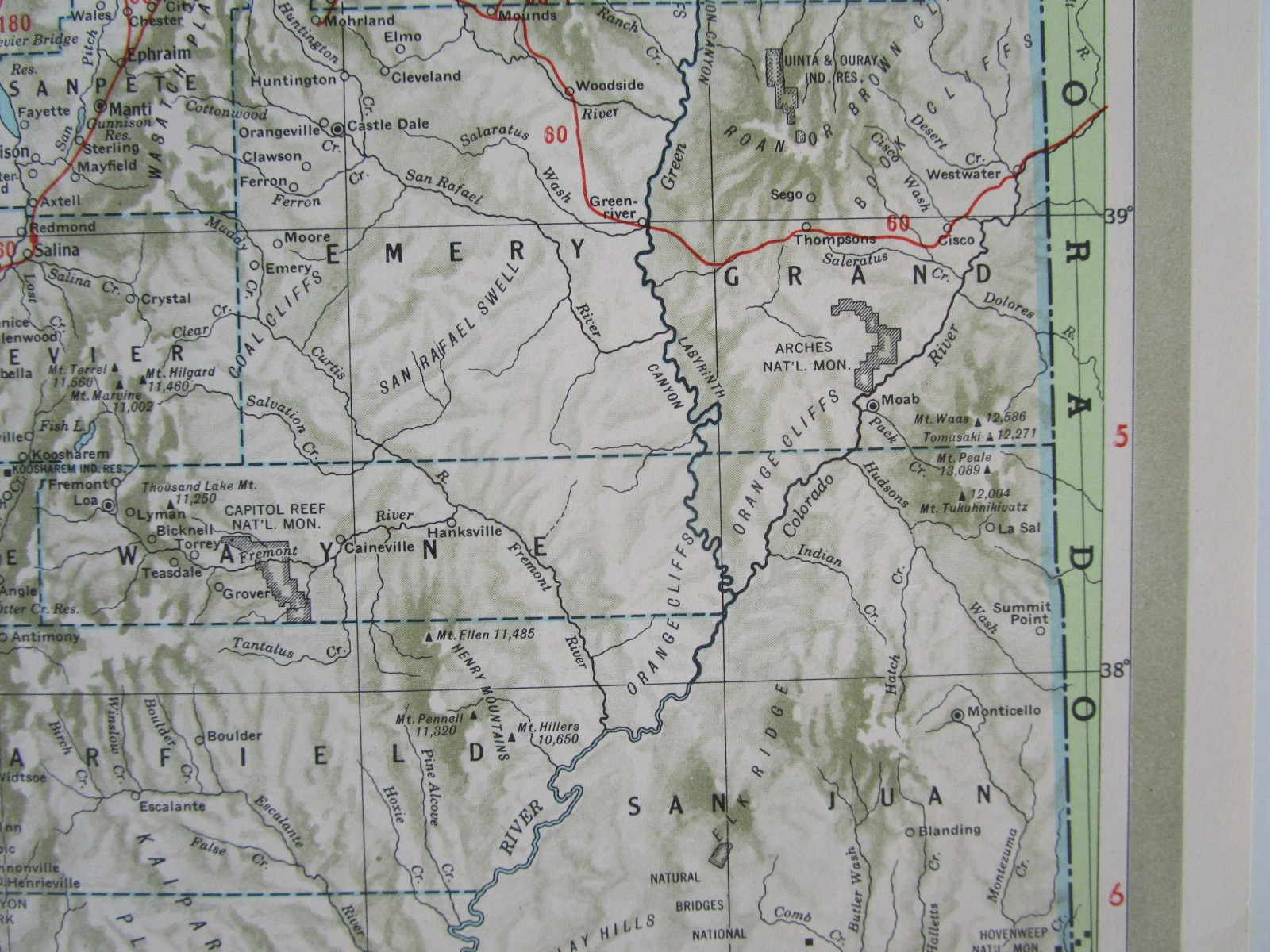 TX UT Vtg 1951 TEXAS RAILROAD Map. QUANAH ACME & PACIFIC RR ~or~ UTAH 1950s