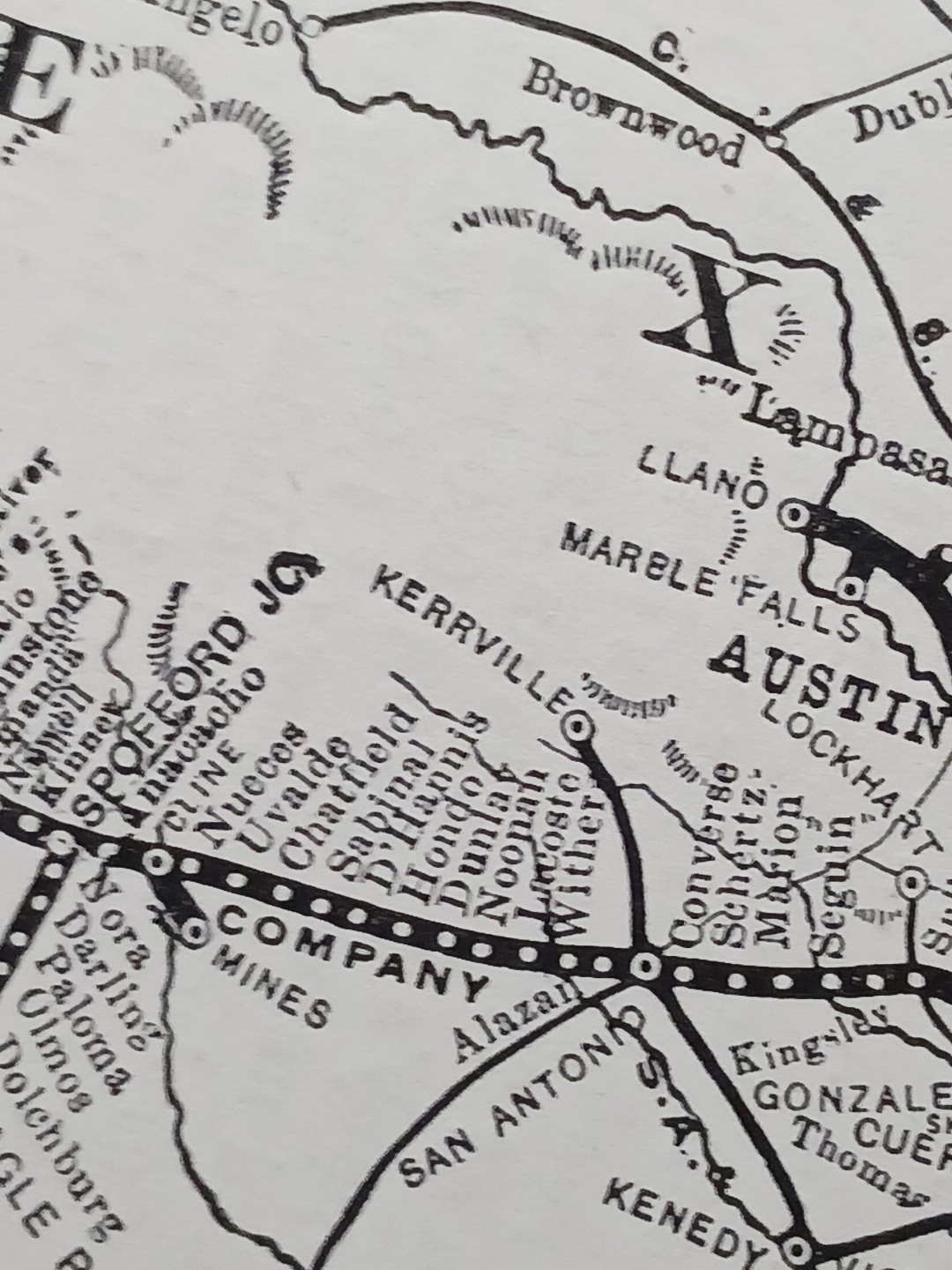 ~1904 Train Route Map SOUTHERN PACIFIC SYSTEM All Texas Louisiana Railroad Lines
