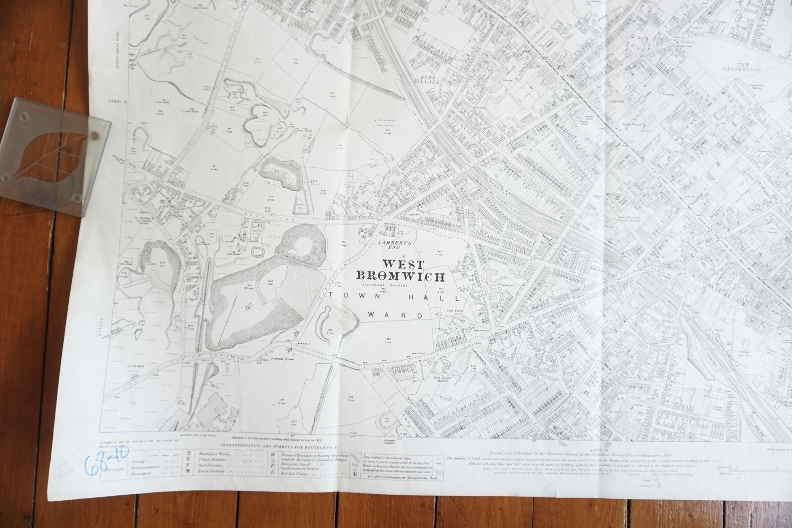 1919 West Bromwich Staffordshire Railway OS Railway Map