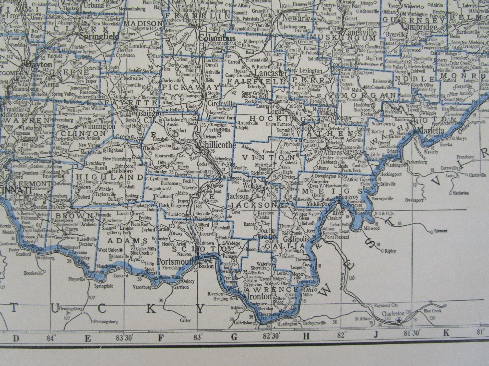 ND OH GREAT DEPRESSION ERA 1931 NORTH DAKOTA RAILROAD Map. C&NW SOO NP ~or~ OHIO