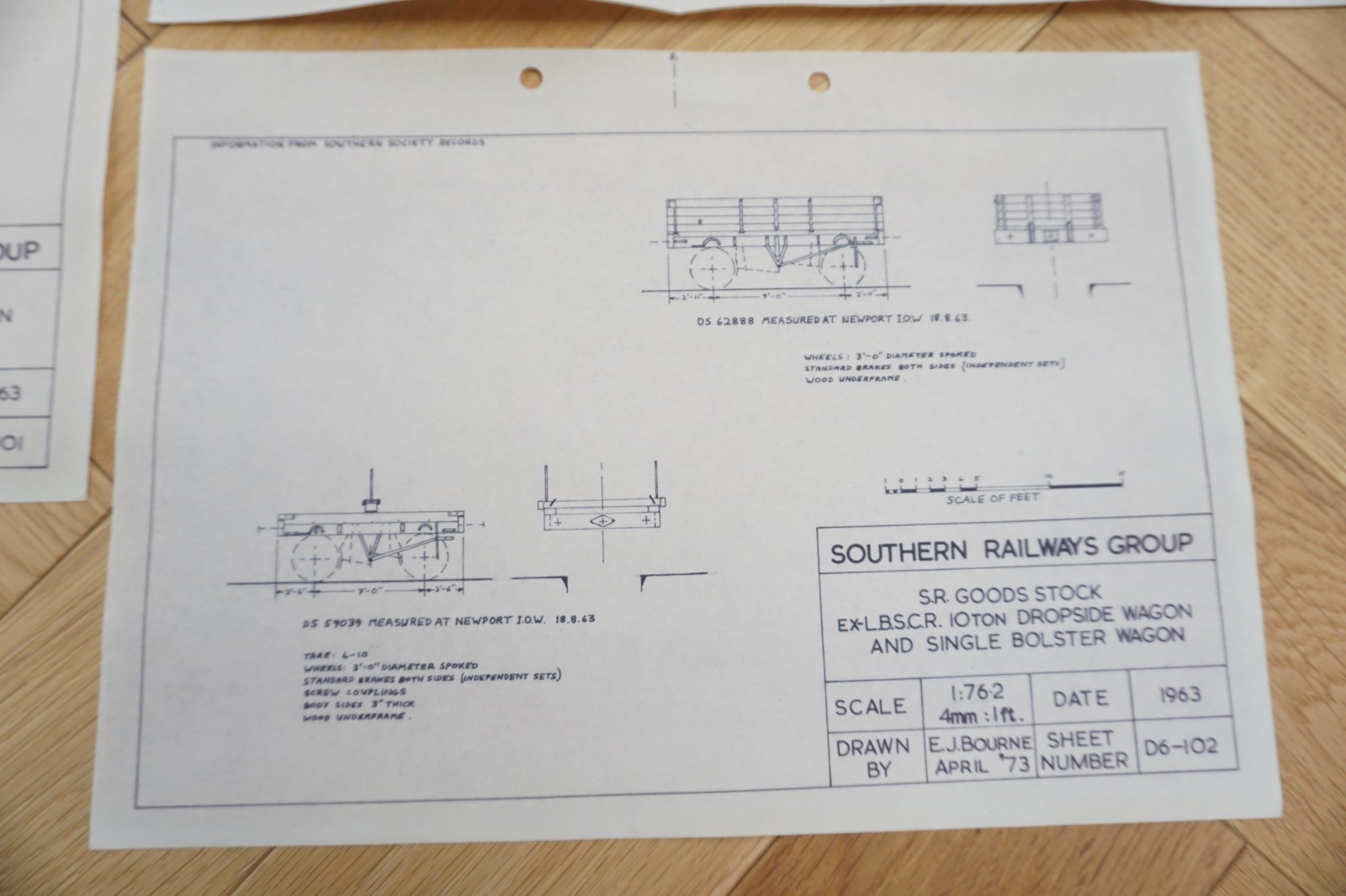 1960s Reprint Southern Region Railway Van & Wagon Diagrams x6
