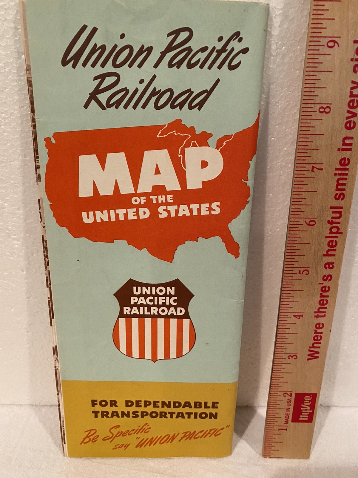 1959 Union Pacific Railroad Map of the United States Rand McNally UPRR TRAINS