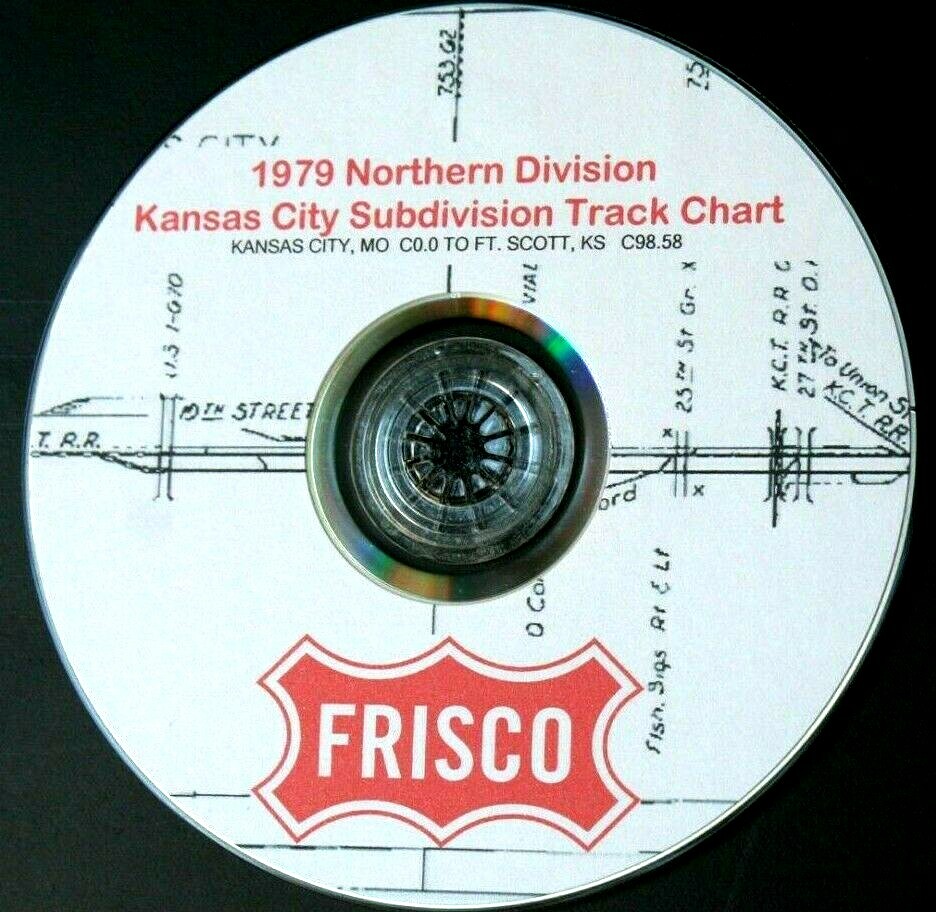 St Louis San Francisco 1979 Northern Division KC Sub Track Chart Pages on DVD