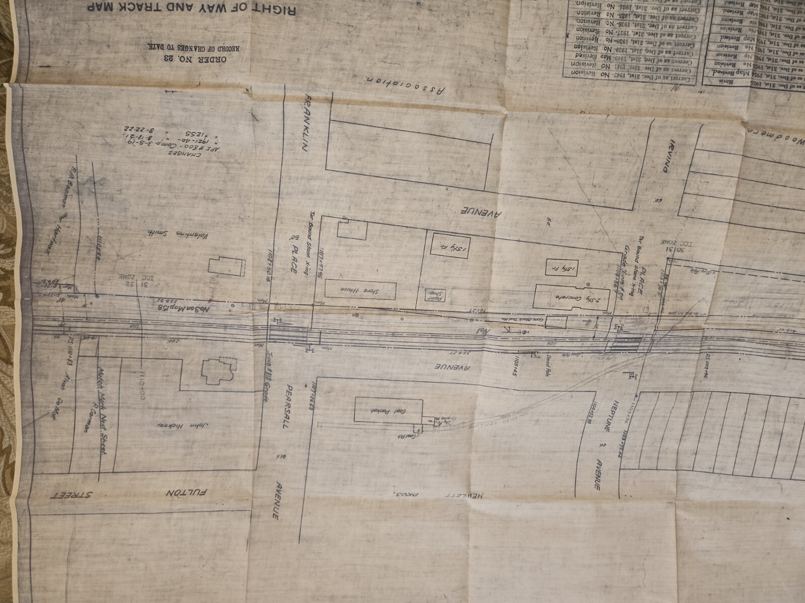 1920-67 Long Island Rail Road map Woodmere Right-of-Way 5 TOWNS LIRR Blue 24×56