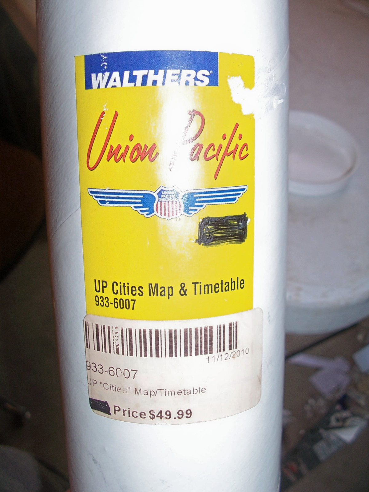 Union Pacific West Line Map Poster Time Tables Old Walthers Railroad Train UP RR