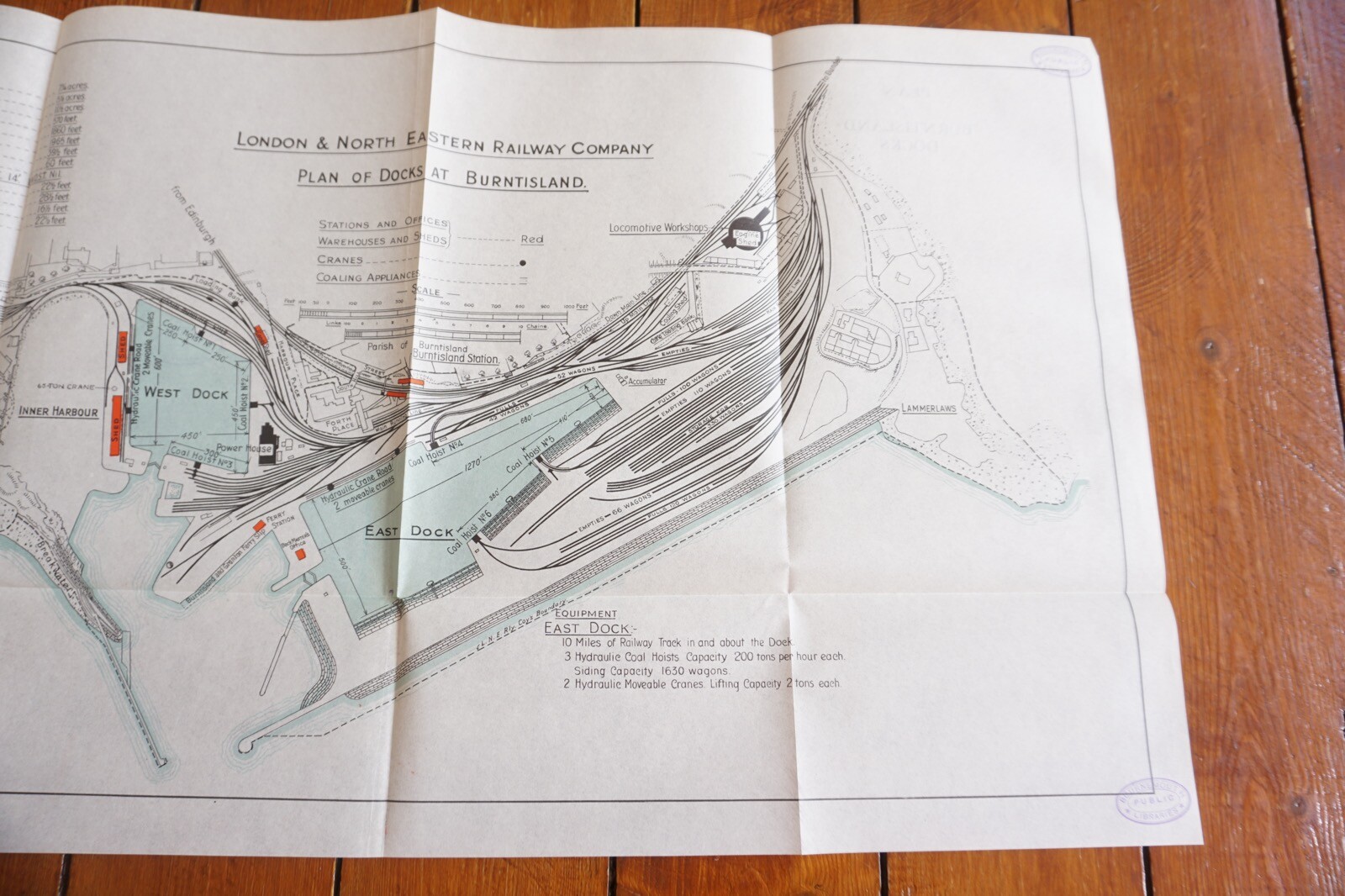 1932 LNER Burntisland Docks Railway Map