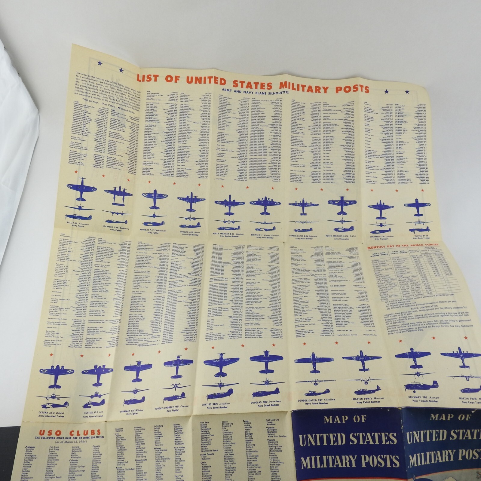 Vintage US Military Map Posts Camps Stations Randy McNally Illustrated Graphics