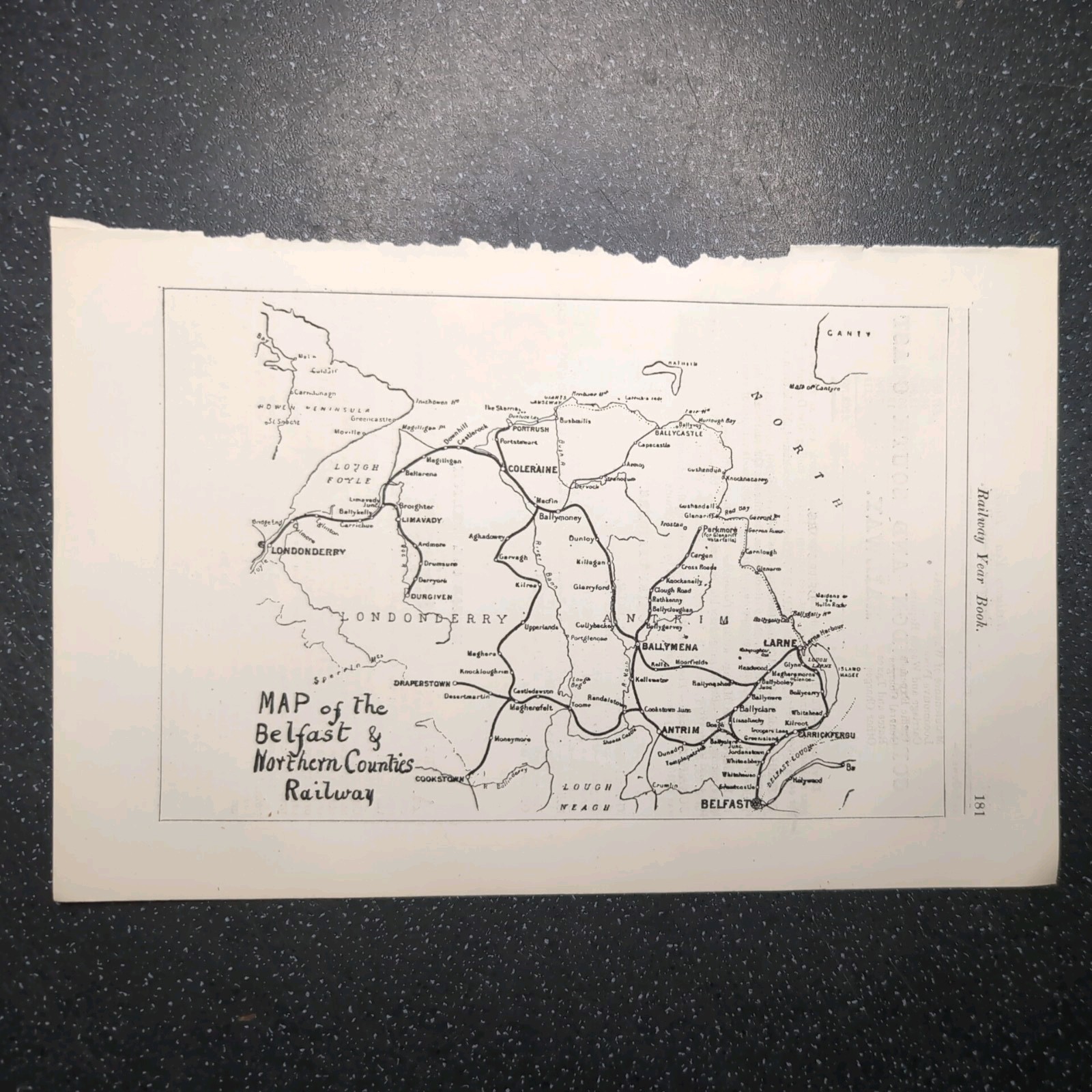 Original 1902 Map of The Belfast & Northern Counties Railway