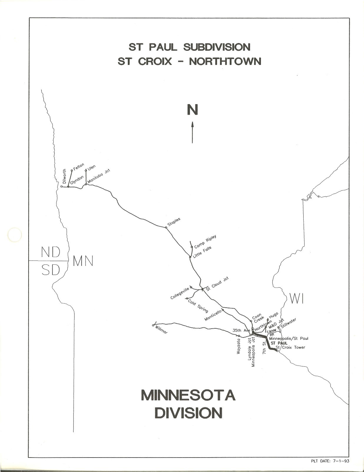 Burlington Northern 1993 Minnesota Division Track Charts PDF Pages on DVD