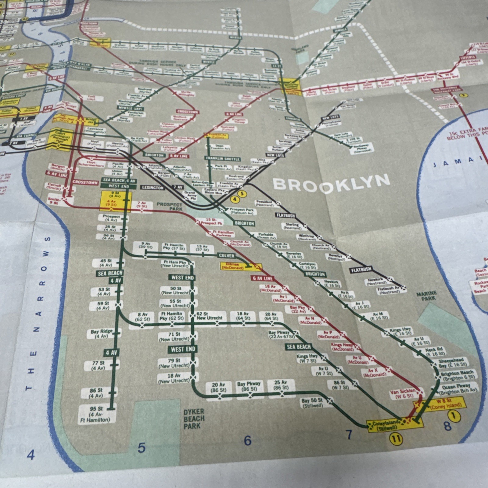 1964 NY Worlds Fair Subway Map New York City Transit Authority Vintage Original