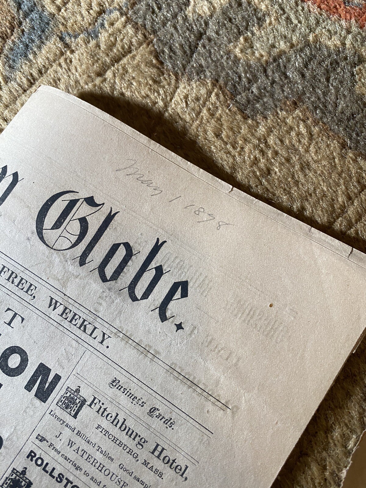 Antique 1878 The Railway Globe Newspapers Lot Fitchburg MA Old 1870’s Train Map
