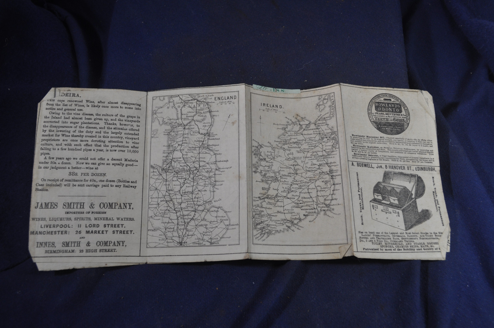 Ca 1873 *VERY RARE* Murrays Railway Map Scotland