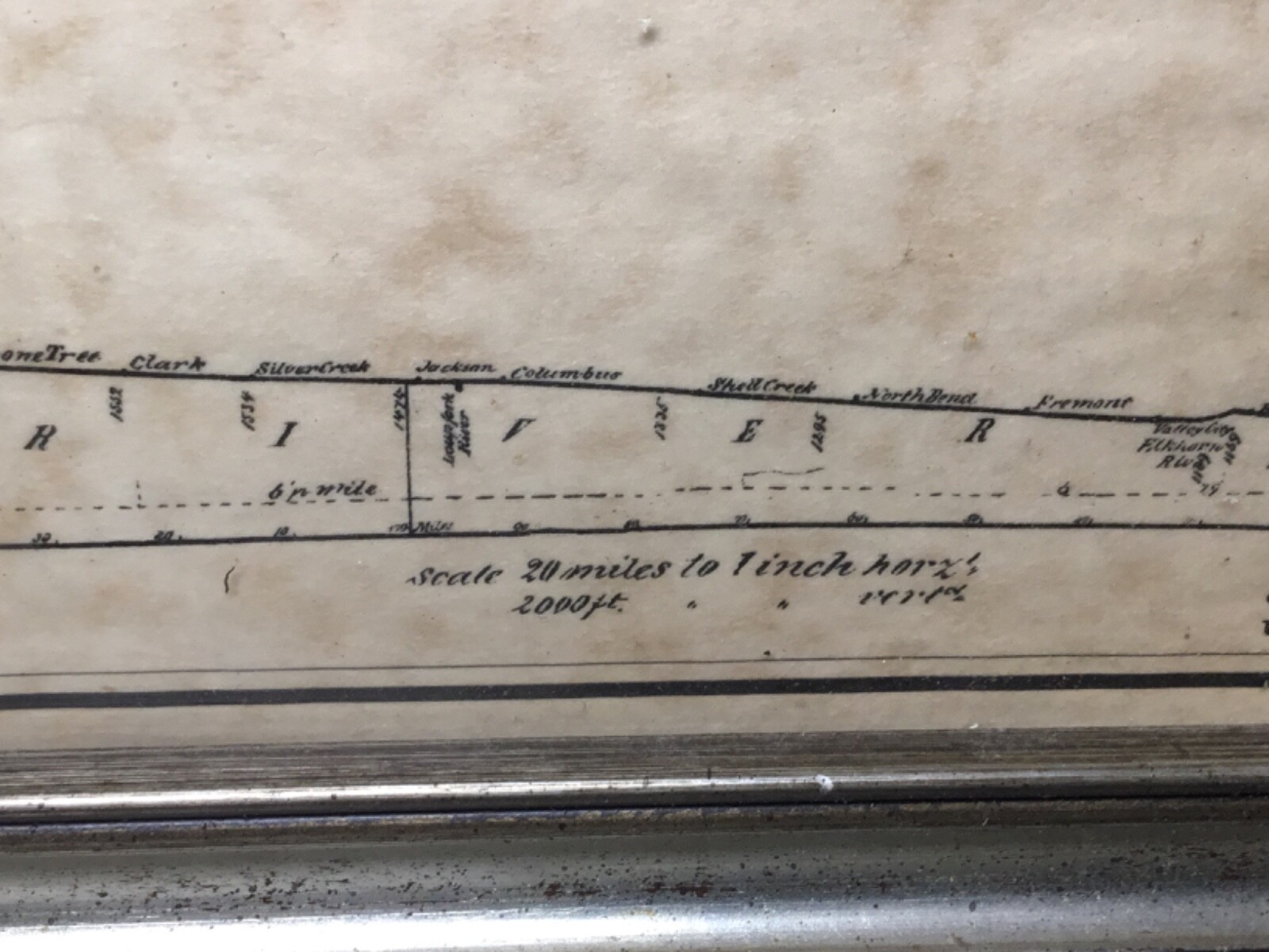 COMMEMORATIVE 1864-1868 UNION PACIFIC RAIL ROAD SURVEYS MAP 16″T x 48″W FRAMED