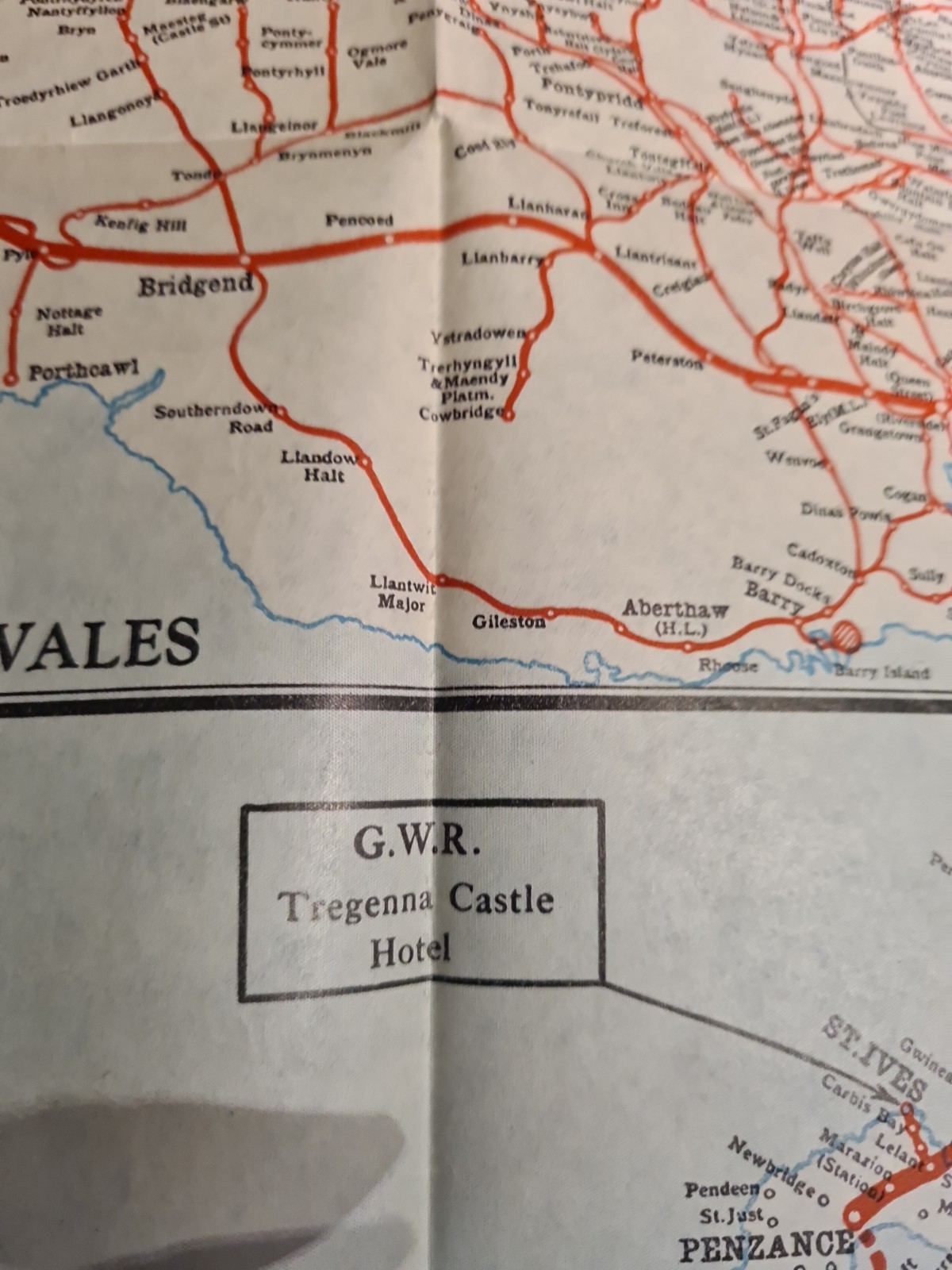 GWR Great Western British Railways Network Map in Great condtion – GWR Hotels