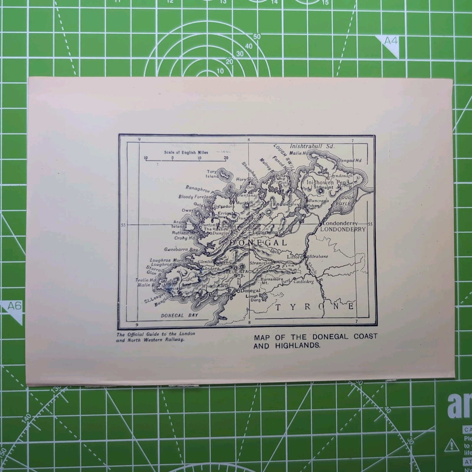 Original 1912 LNWR Map Of The Donegal Coast And Highlands Railway