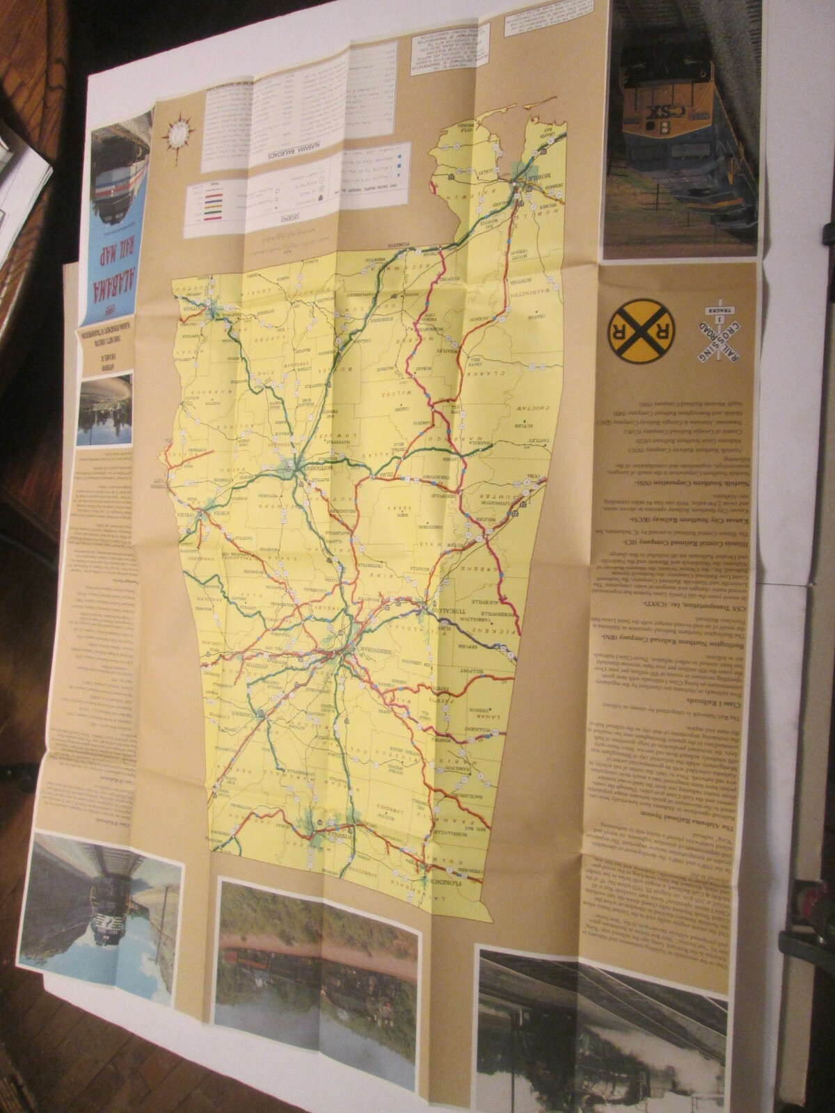 Large Alabama Rail Map 1995