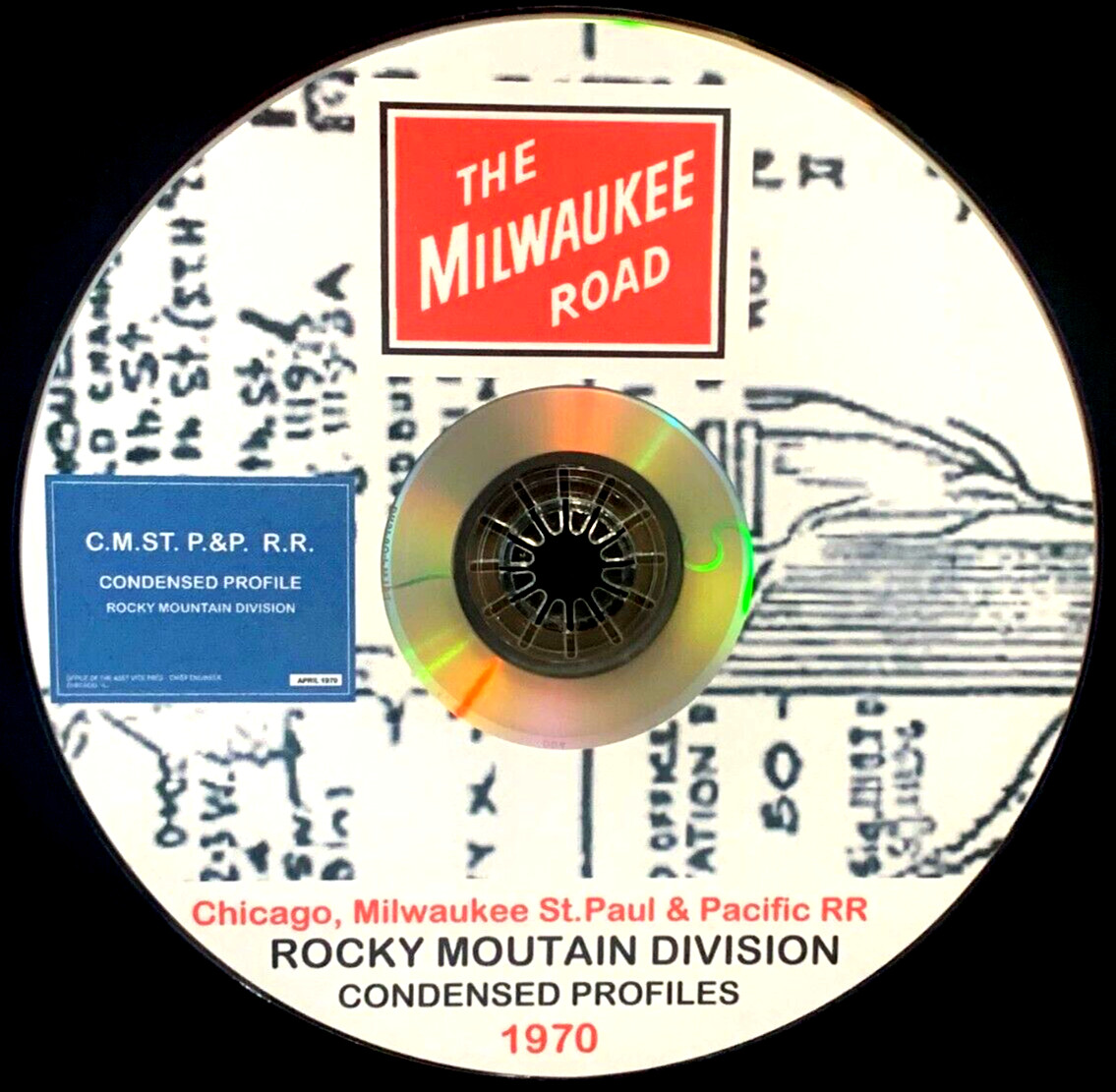 Milwaukee Road CMStP&P 1970 Rocky Mtn.Division Condensed Profile PDF Pgs on DVD