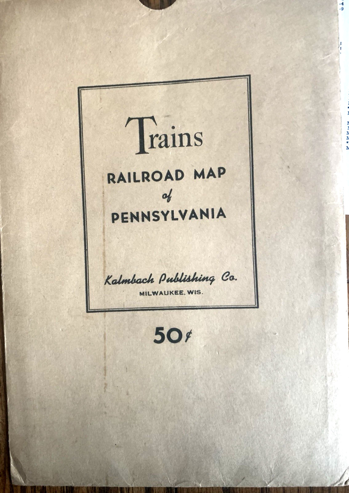 Vtg 1942 RAILROADS of PENNSYLVANIA MAP Kalmbach Publishing EUC 22″x17″ Ephemera