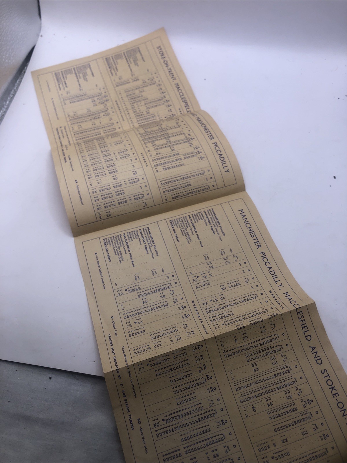 1960 British Railways Diesel Service Timetable Manchester , Picca , Macclesfield