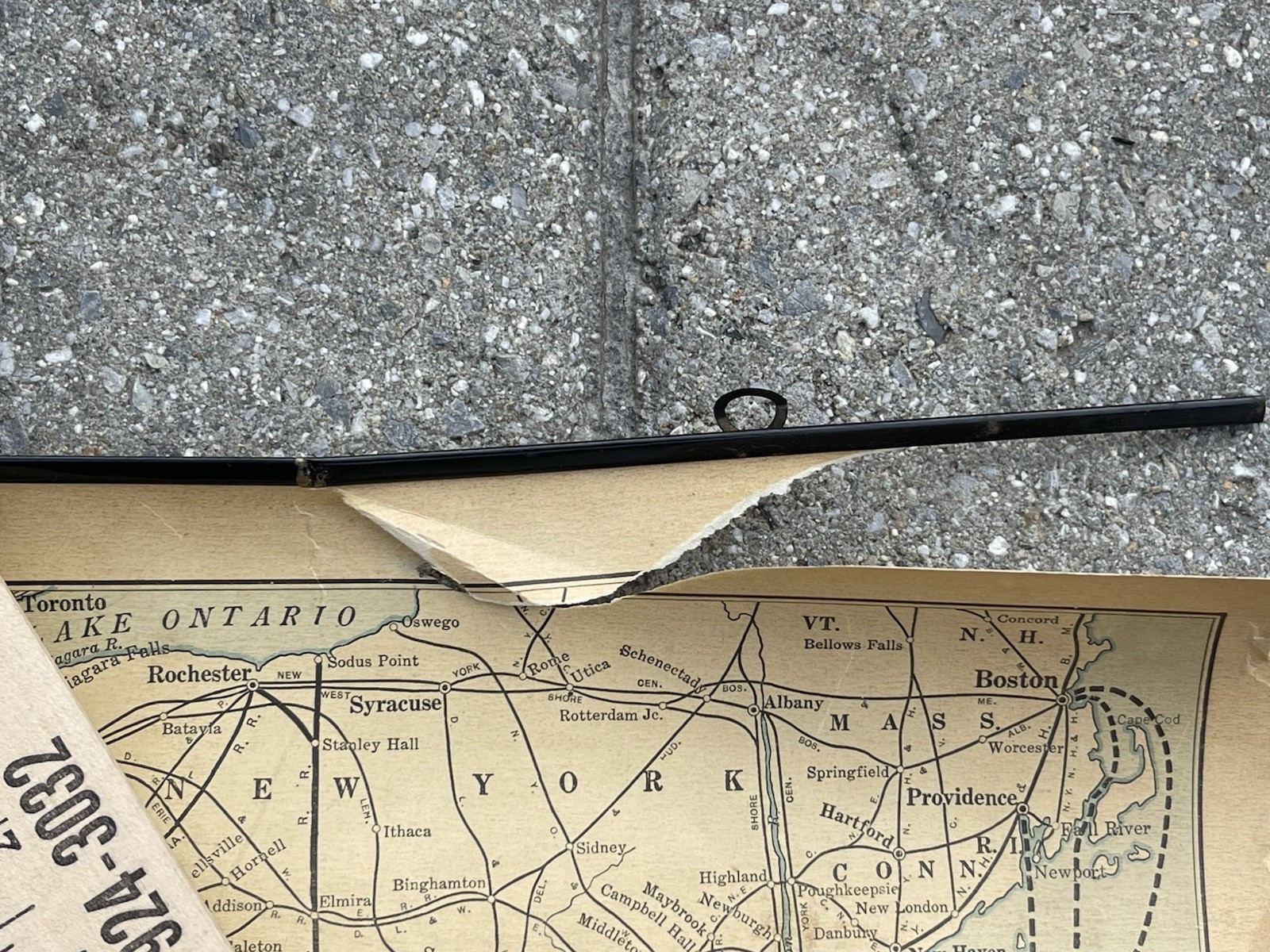 Antique c. 1940s Norfolk Southern Railroad System Track Wall Map Dixie Air Line