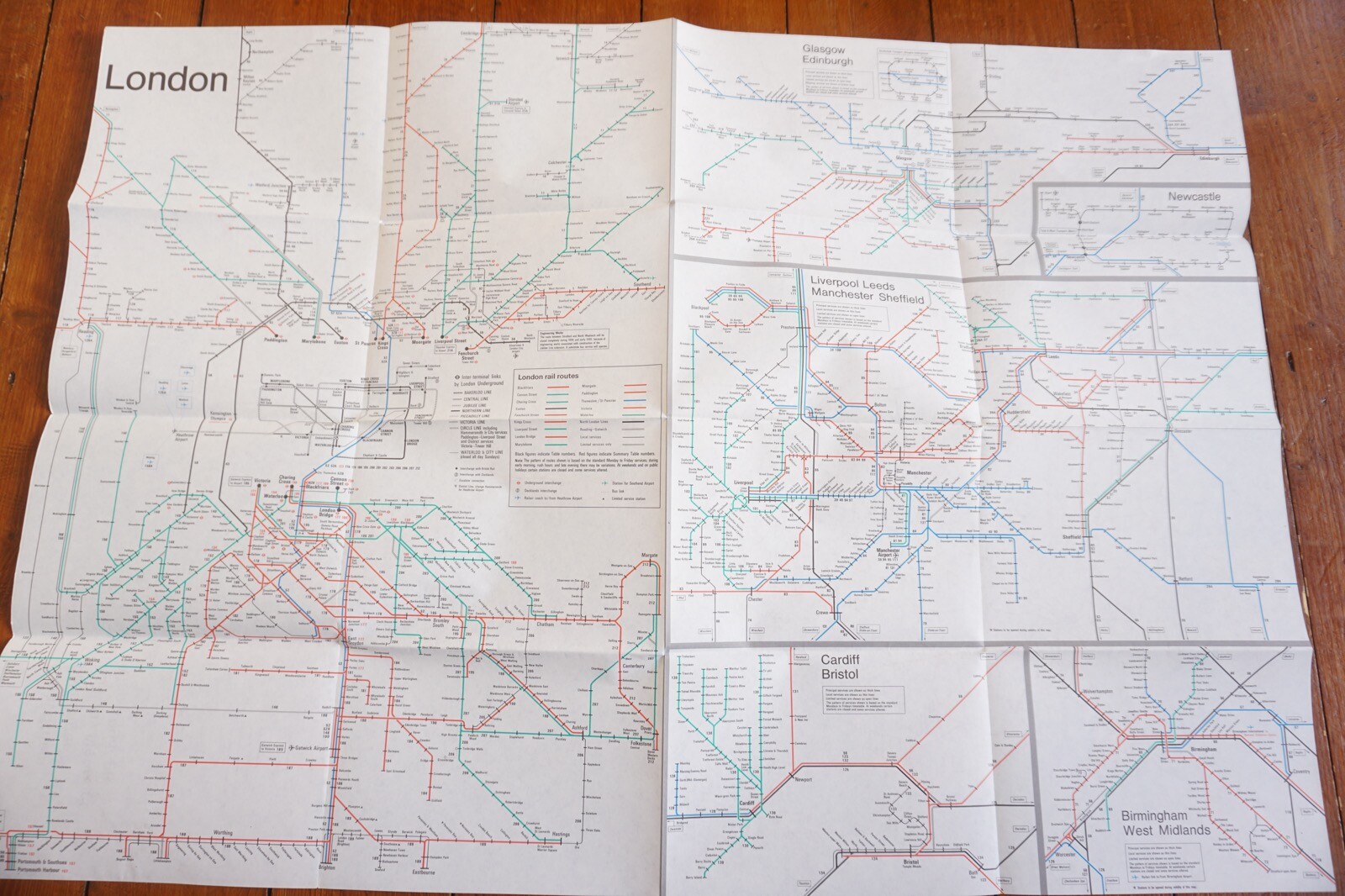 1994 1995 British Rail Passenger Network Railway Map