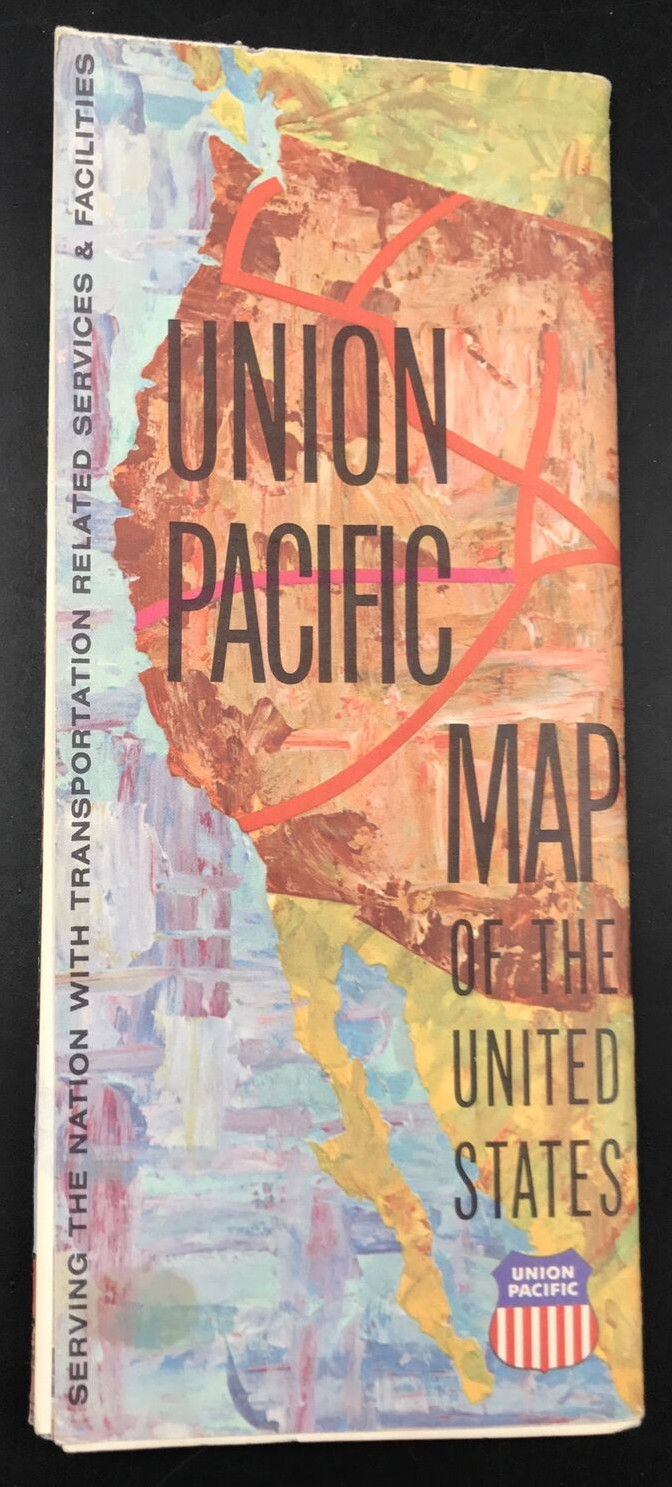 Vintage 1971 Union Pacific Railroad UP Folding Map of USA