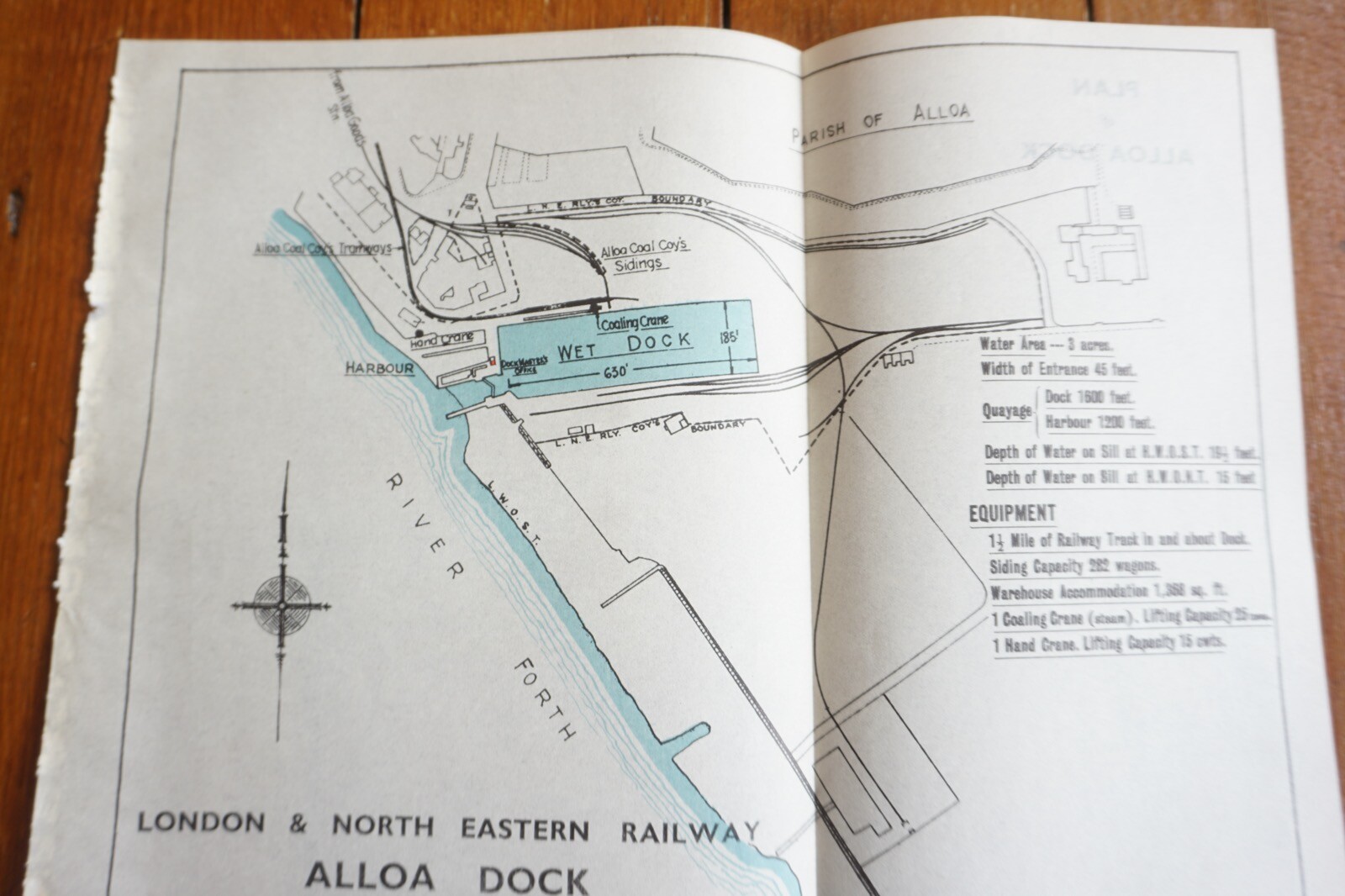 1935 LNER Alloa Docks Railway Plan Map