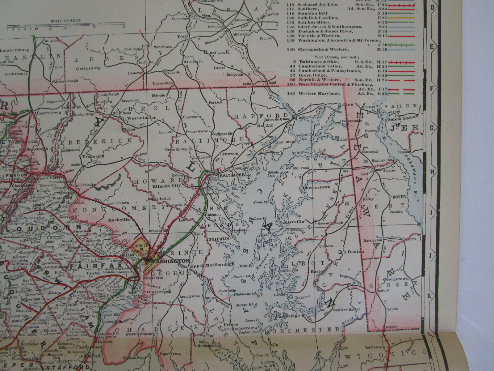 VA WV 1897 EASTERN VIRGINIA, W. VA STEAM RAILROAD Map. FARMVILLE & POWHATAN RR